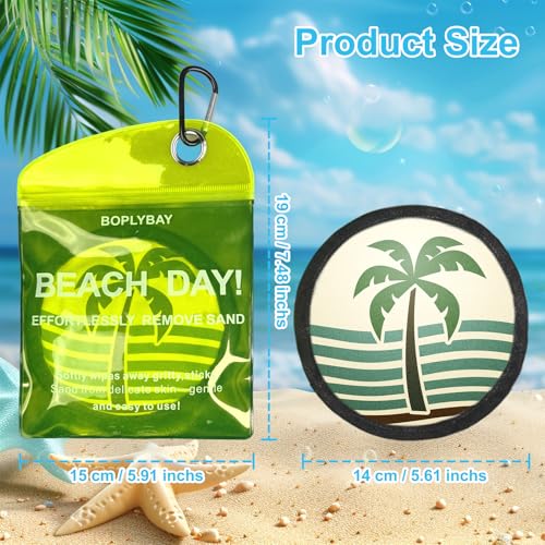 BOPLYBAY Natural Sand Remover Pouch for Beach | Aloe & Oat Powder, Talc-Free & Hypoallergenic | Waterless Cleaner for Fee...