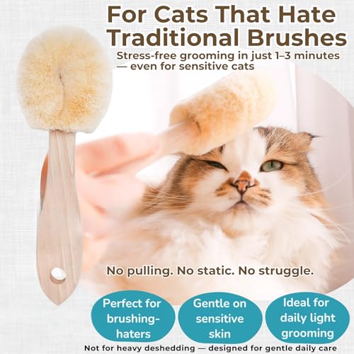Wablade Cat Brush, Gentle Grooming Brush for Sensitive Cats & Kittens – Soft Grooming & Massage, Gently Removes Loose Surf...