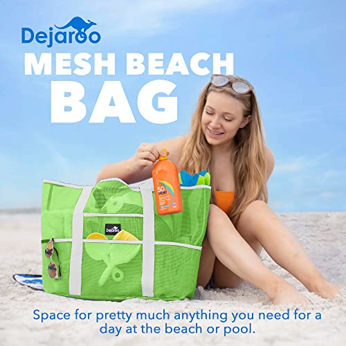 Dejaroo Mesh Sand Free Bag - Strong Lightweight Bag For Beach & Vacation Essentials. Tons of Storage!