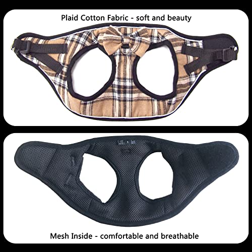 Mesh Soft Dog Harness, Adjustable No Pull Reflective Comfort Pet Vest for Dogs (Light Khaki, Small)
