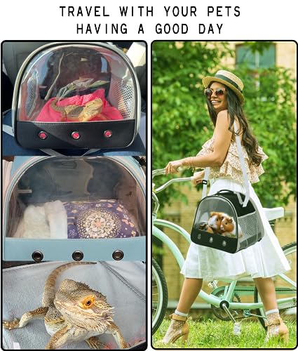 Rabbit Travel Carrier,Lizards Carrier, Small Animal Travel Bag for Bunny Sugar Glider Hedgehog Rat Parrot Bird Guinea Pig,...