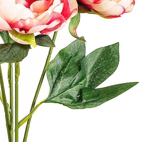 Vickerman Everyday Artificial Pink Peony Bunch 20" Long - Premium Faux Floral Decor for Wedding or Everyday Arrangements -...