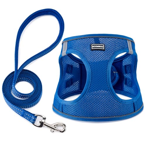BOOMIBOO Dog Harness with Leash Set, No Pull Adjustable Reflective Step-in Puppy Pet Vest Harnesses for Small Medium Large...
