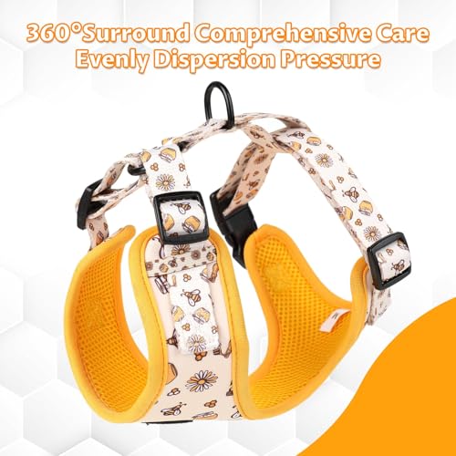 Dog Cat Harness and Leash Set, Puppia Soft Mesh Padded and Adjustable Puppy Vest Cute Dog Clothes Escape Proof Easy Walk P...