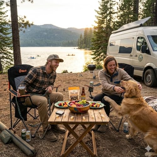 EMERIT 2 Pack Oversized Padded Camping Chair, 350LB Heavy Duty Quad Fold Chair with Arms, Collapsible Outdoor Chairs with ...