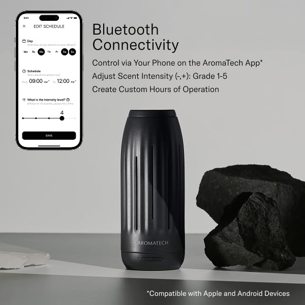 AromaTech Ambience Scent Diffuser for Essential Oil Blends & Fragrances – Waterless Scent Machine w/Bluetooth for Home, Ba...