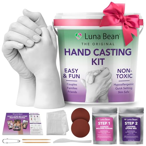 Luna Bean Hand Casting Kit – The Original Hand Mold Kit – Mothers Day Gifts for Mom - Anniversary Engagement Gifts for Wom...