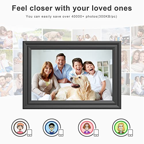 Digital Picture Frame WiFi 10.1 Inch Digital Photo Frame, Electronic Picture Frame, 16GB Storage, Auto-Rotate, IPS Touch S...