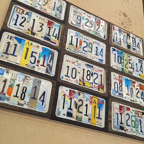 Personalized License Plate Date Sign – Custom Anniversary Sign – Handmade from Real Cut License Plates – Wedding, 10th Ann...