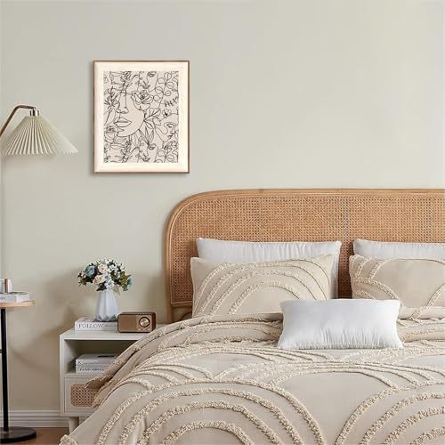 ASTRDECOR Abstract Framed Wall Art, Minimalist Boho Art Prints Women Portrait Line Art Wall Decor, Mid Century Wall Print...