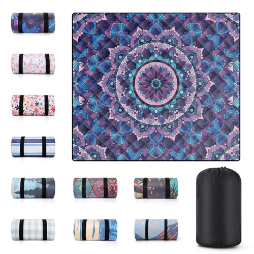 memKiya 60x80" Extra Large Picnic Blankets Waterproof Sandproof Couple Outdoor Beach Blanket Foldable Grass Park Lawn Conc...