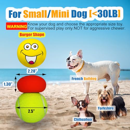 HOLYSTEED Latex Dog Squeaky Toys Rubber Soft Dog Toys Chewing Squeaky Toy Fetch Play Balls Toy for Puppy Small Pets 6pcs f...
