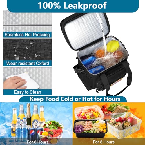 GLENKEY Tactical Lunch Box Cooler Bag - Expandable Insulated Lunch Bag for Men Women - Large Lunchbox for Adults Work Shif...