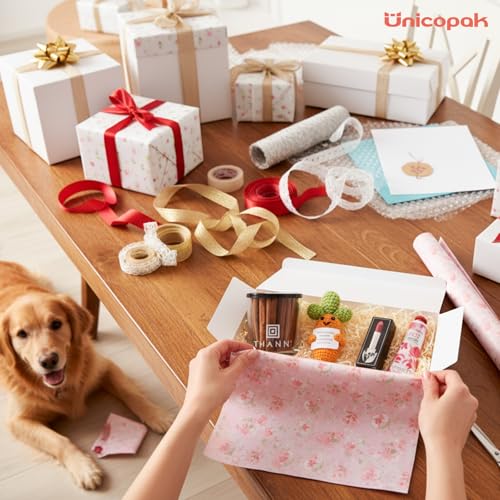 UnicoPak 6 Pack 9x6x4 Gift Boxes White Gift Boxes with Lids for Presents White Boxes Bulk for Gifts Birthday Wedding Bride...
