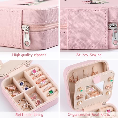 AYGXU Travel Jewelry Box for Women and Girls - Small Case With Initial A-Z - Teacher Gifts
