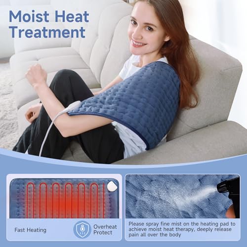 NBKLS Heating Pads for Back Neck Shoulder Pain, Electric Heating Pad Auto Shut Off, Fast Heat, Large Heating Pad Christmas...