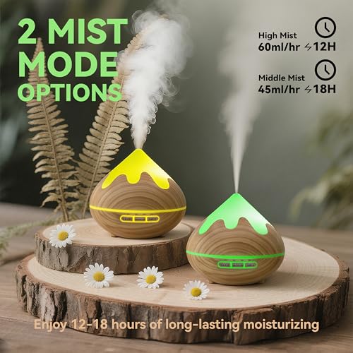 GLOXA 500ML Essential Oil Diffuser, Aromatherapy Diffuser with Remote Control, Multifunctional Air Diffusers for Home Offi...