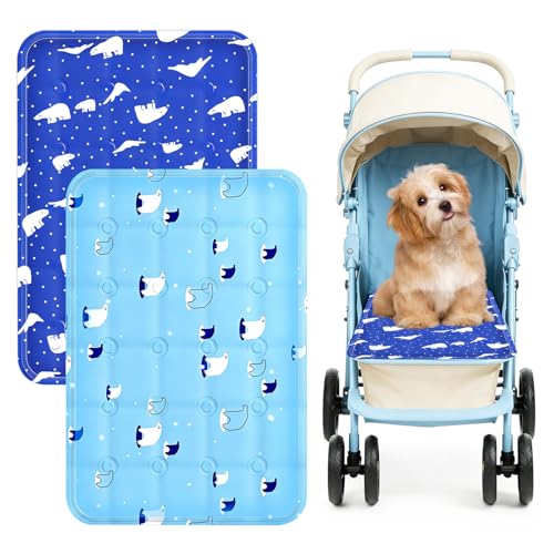 X-Kingsun 2Pcs Dog Stroller Cooling Mat for Pet Stroller Outdoor Pet Cooling Mat Waterproof Cooling Pad for Small Cat Puppy
