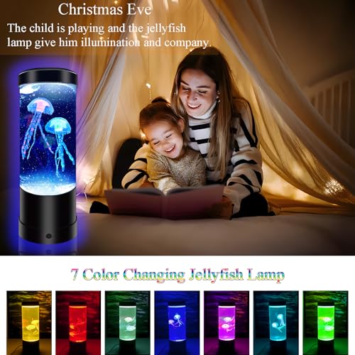 Jellyfish Lamp,7 Color Changing Night Light,USB/Battery Jelly Fish Light Lamp,Aquarium Light Desk Lamp for Home Room Bedro...