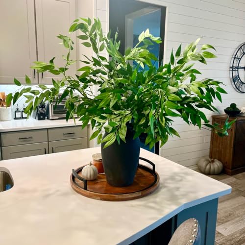 FUNORNAM 8Pcs Italian Ruscus Greenery Stems 26" Artificial Silk Greenery Leaves for DIY Wedding Arch Bouquet Filler Table ...