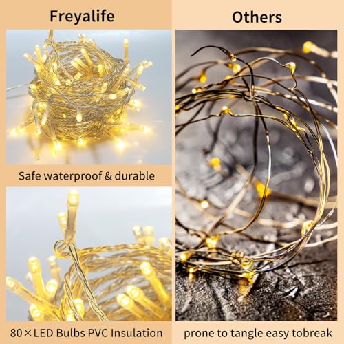 Freyalife Fake Vines for Room Decor(24Pack168Ft),with CE Certified 160 LED String Lights,Artificial Plant Ivy for Aestheti...