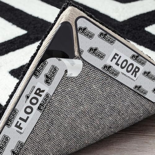 GORILLA GRIP Rug Gripper Pads, Reusable Double-Sided Stickers Keep Area Rugs Corners Flat, Grips Hardwood, Tile and Lamina...