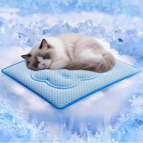 Cat Cooling Mat, Thick Cooling Mat for Dogs with PCM & Thermochromic Tech, Dual-Sided Durable Waterproof Cool Pet Bed Mat ...