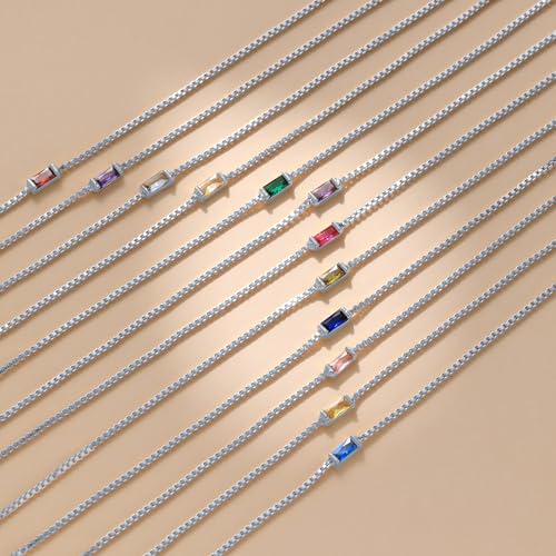 JSJOY Mothers Day Gifts Birthstone Bracelets for Women Gold Dainty Link Bracelet Birthstone Jewelry Birthday Gifts for Her...