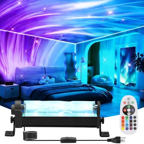 10.7inch Ocean Wave&Aurora Projector Light, Birthday Gifts for Women Teen Boys Girls Valentines Day Dynamic 15W Northern L...