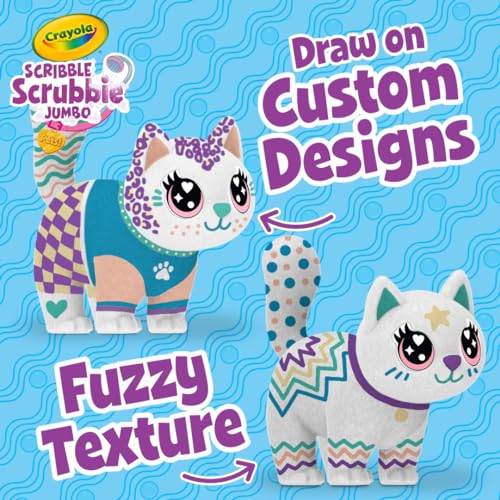 Crayola Scribble Scrubbie Jumbo Toy Cat, Large Posable Animal for Kids, Birthday, Gift for Girls & Boys, Washable Coloring...