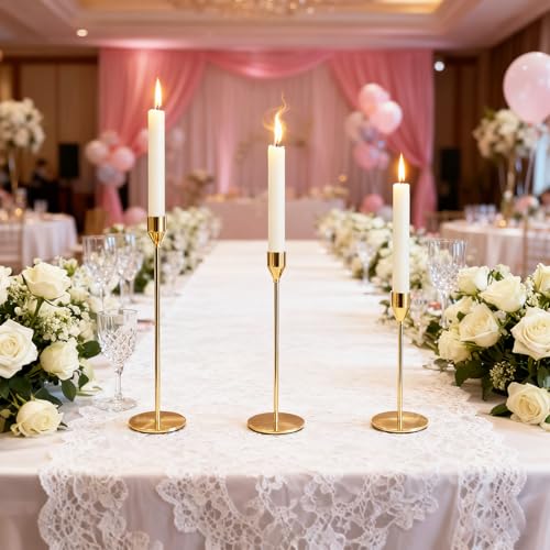 Giantree Set of 18 Decorative Taper Candle Holders, Modern Elegant Thin Metal Tall Candlestick Holders Table Centerpieces ...