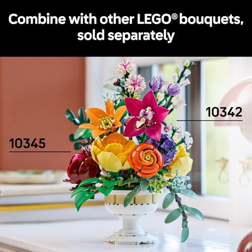 LEGO Botanicals Flower Arrangement Artificial Flowers Building Set - Decor for Table Display - Gift for Mothers Day - Uniq...