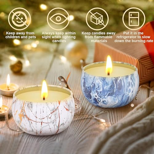 Scented Candles Gifts for Women, 9 Pack 2.5 oz Marble Aromatherapy Candle Set Natural Soy Wax Stress Relief Gift for Mothe...