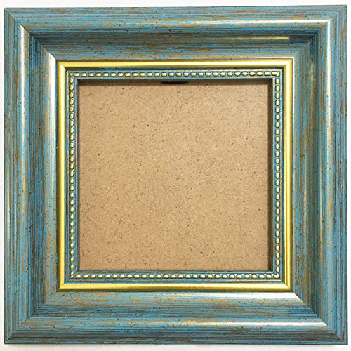 AMHOME 4x4 Photo Frame Blue Picture Frame Desktop Display Mount on The Wall.Plexiglass Panel (not Glass).Tips: Please Peel...