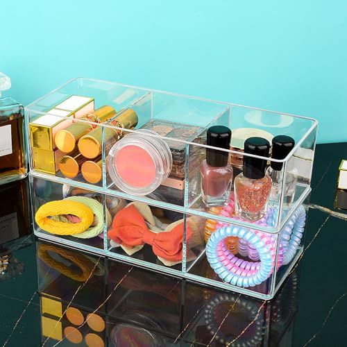 JessLab Acrylic Organizers, Bathroom Organizer for Drawer, Cosmetic Display Cases for Vanity, Countertop, Desk, Kitchen, a...