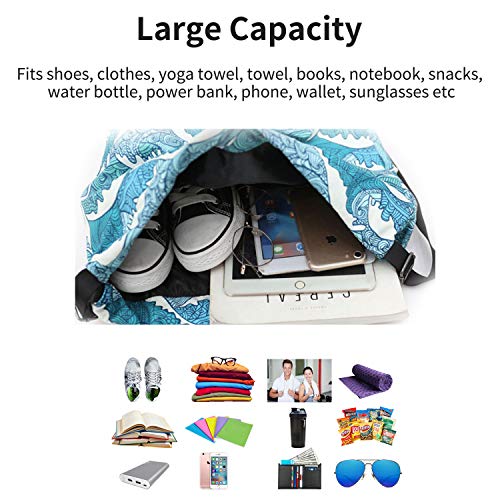 Risefit Waterproof Drawstring Bag, Gym Bag Sackpack Sports Beach Backpack for Men Women