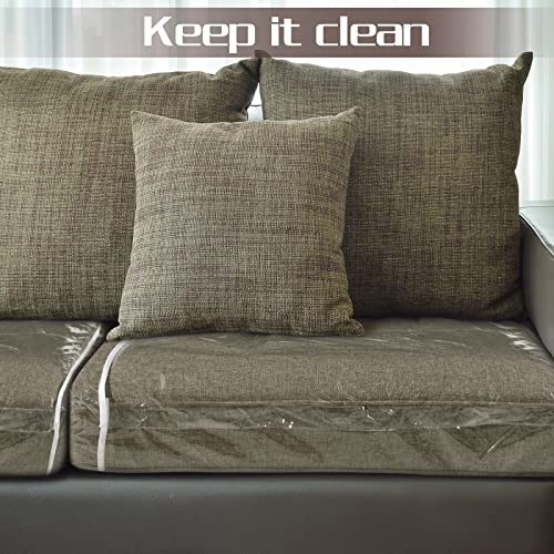 Geetery Plastic Sofa Seat Cushion Covers PVC Waterproof Couch Covers Furniture Sofa Seat Slipcover for Against Cat Dog Cla...