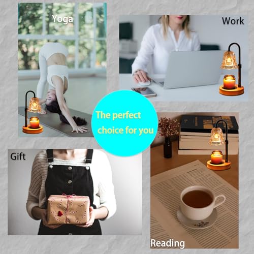 Zholp Dimmable Candle Warmer Lamp with Timer, Adjustable Height, 2 Bulbs - Wax Melt Warmer for Scented Wax and Jar Candle...