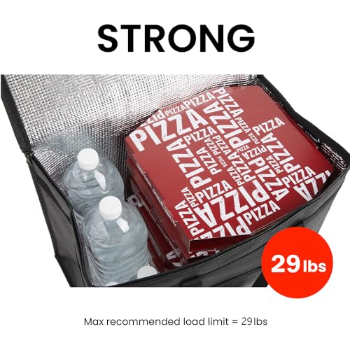 NZ home Insulated Bags for Food Delivery (XL Plus) Grocery Shopping Cooler Bag, Pizza Delivery, Hot & Cold Catering Tote, ...