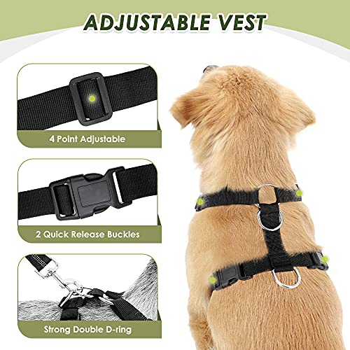 SlowTon Dog Seat Belt Harness for Car, Dog Car Harness Adjustable Mesh Breathable & Dog Seatbelt Safety Tether with Elasti...