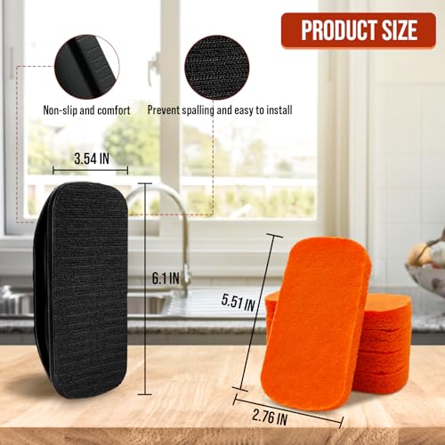 6-Piece Griddle Cleaning Kit for Blackstone, Flat Top Grill Cleaning Kit Non-Scratch Scouring Pads for Kitchen - 5 Scrubbe...