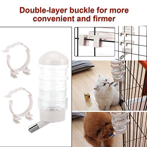 Dog Kennel Water Dispenser, No Drip Water Bottle Container ABS Material BPA Free 16oz for Small Animals