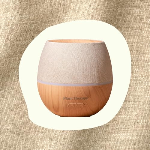 Plant Therapy Drift Linen Essential Oil Diffuser, Stylish Linen Cover Adds a Soft, Natural Touch to Any Space, Intermitten...