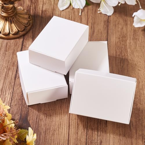 Craftdady 20pcs White Shipping Boxes 3.26"x2.36"x1.18" Foldable Paper Mailer Boxes for Small Business Small Gift Packaging...