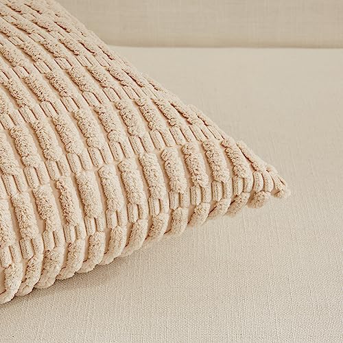 Fancy Homi 4 Packs Neutral Decorative Throw Pillow Covers 18x18 Inch for Living Room Couch Bed Sofa, Rustic Farmhouse Boho...