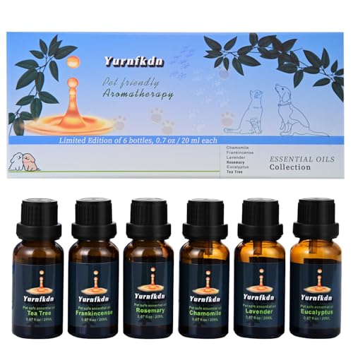 Pet-Friendly Essential Oil Set: Home Fragrance and Stress Relief. Safe for Dogs and Cats, Suitable for Aromatherapy Diffus...