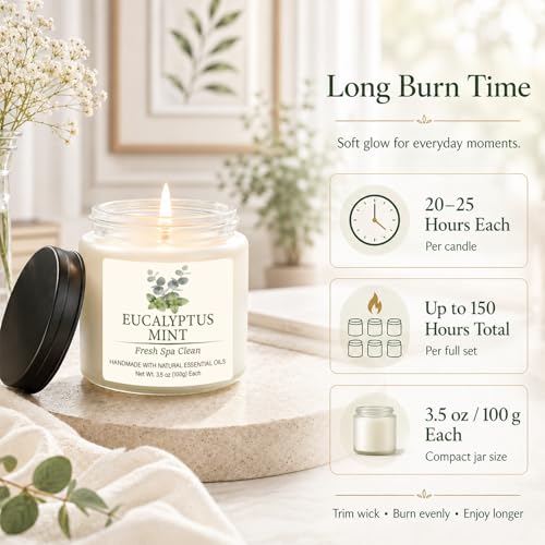 Spring Summer Scented Candles Set, Soy Candles for Home, 6 Pack Candle Gift Set - Gifts for Women Mother's Day, Aromathera...