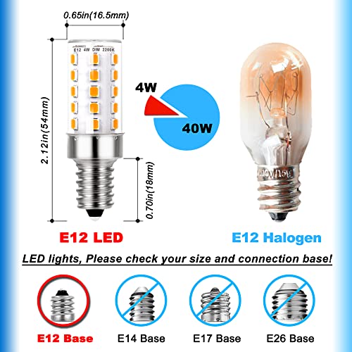 Himalayan Salt Lamp Rock Bulb Dimmable E12 led Sleep Night Light Bulb 2200K Amber Warm, Kx-2000 40W Candelabra T6 C7 4W e1...