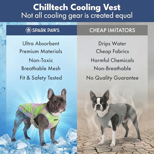 Spark Paws Dog Cooling Vest - SPF 50 UV Sun Protection - Summer Heat Relief Gear for Dogs, Lightweight, Evaporative Coolin...