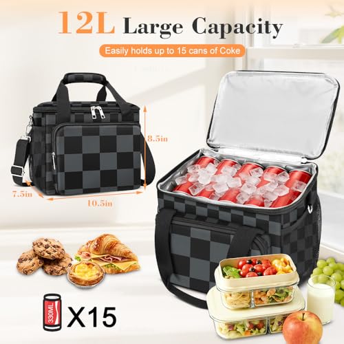 Coobiiya Insulated Lunch Bag Cooler Bag,Lunch Box for Men Leakproof,Portable Cooler Freezable Soft Lunchbox for Adult Camp...